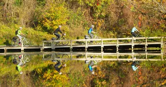 Passerelle vélo sur ViaRhôna près d'Andancette